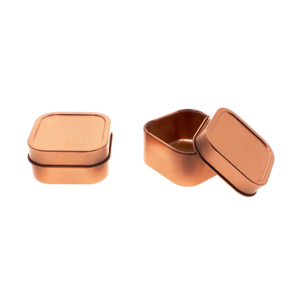 Rose Gold Seamless Square Cube Slip Top Lid Tin Containers mimipack