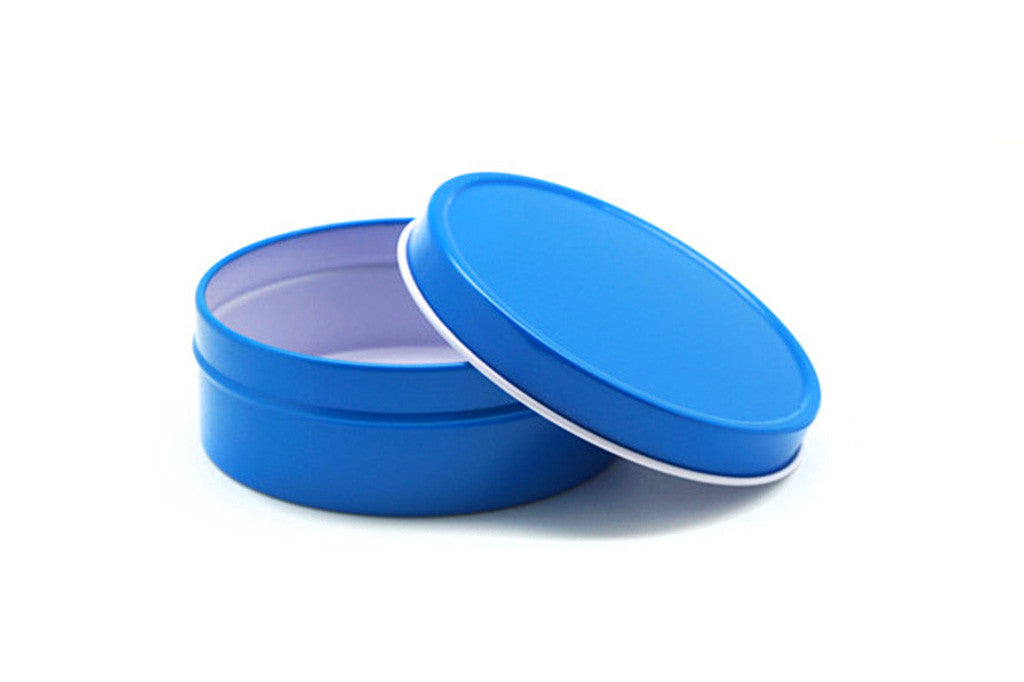 Color Shallow Round Solid Top Slip Cover Tin Containers