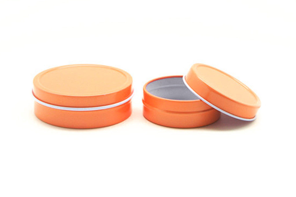 Color Shallow Round Solid Top Slip Cover Tin Containers