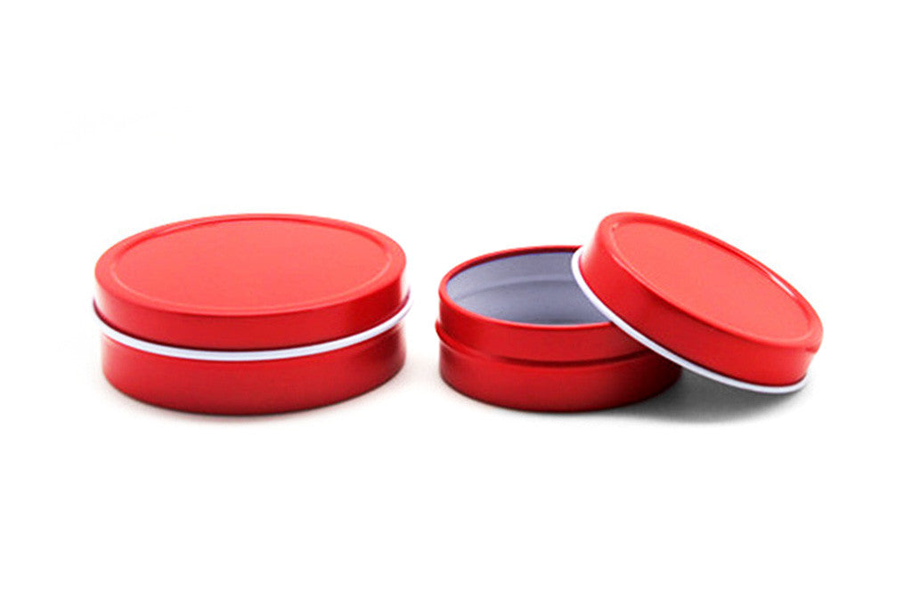 Color Shallow Round Solid Top Slip Cover Tin Containers