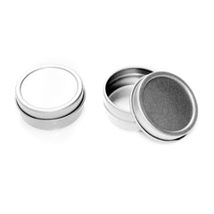 Silver Shallow Round Solid Top Slip Cover Tin Containers