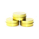 Gold Round Shallow Solid Slip Top Tins