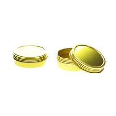 Gold Shallow Round Screw Top Tin Containers