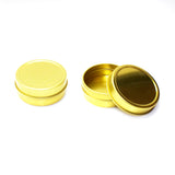 Gold Round Shallow Solid Slip Top Tins