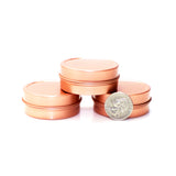 Rose Gold Round Shallow Solid Slip Top Tins