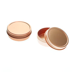 Rose Gold Shallow Round Screw Top Tin Containers
