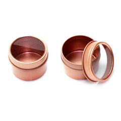 Rose Gold Round Deep Window Top Tins