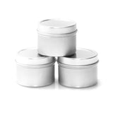 Silver Deep Round Solid Top Slip Cover Tin Containers