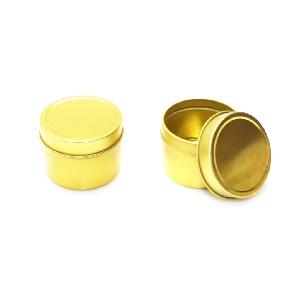 Gold Round Deep Solid Slip Top Tins