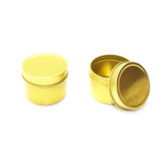 Gold Round Deep Solid Slip Top Tins