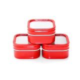 Color Seamless Square Window Cube Slip Top Lid Tin Containers