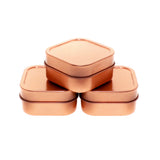 Rose Gold Seamless Square Cube Slip Top Lid Tin Containers
