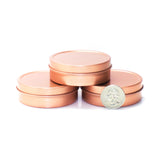 Rose Gold Round Shallow Solid Slip Top Tins