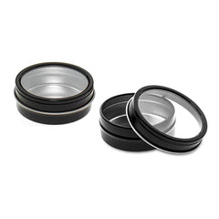 Shallow Window Black Tin Containers