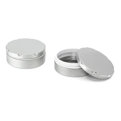 Child Resistant Round Silver Tins