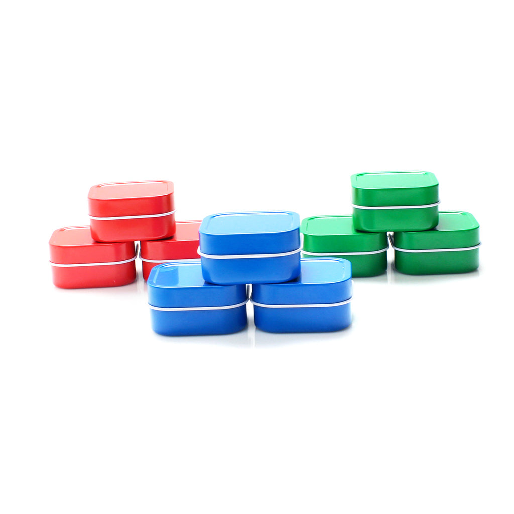Color Seamless Square Cube Slip Top Lid Tin Containers