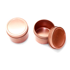 Rose Gold Round Deep Solid Slip Top Tins