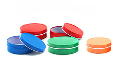 Color Shallow Round Solid Top Slip Cover Tin Containers