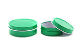 Color Shallow Round Solid Top Slip Cover Tin Containers