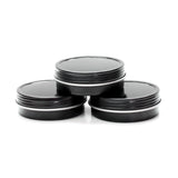 Mimi Pack - Shallow Screw Top Black Tins Stacked