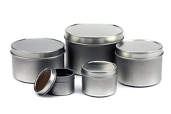 Silver Round Deep Seamless Solid Top Slip Lid Metal Tin Containers