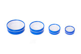 Blue Shallow Round Rust Resistant Colored Steel Window Tins - Mimi Pack