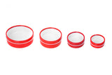 Red Shallow Round Rust Resistant Colored Steel Window Tin Cans - Mimi Pack
