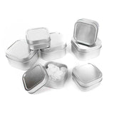 Silver Square Cube Shallow Seamless Solid Top Slip Lid Tin Metal Tin Containers